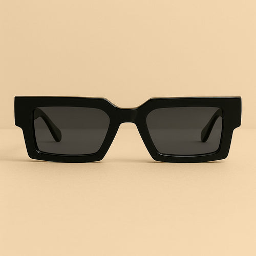 Nolvon | Black Angular Sunglass